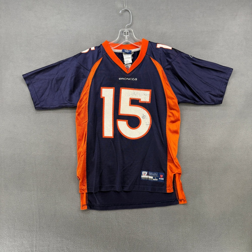 Vintage Reebok Denver Broncos Tim Tebow 15 Jersey Youth Large Blue Orange NFL